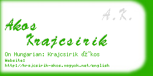 akos krajcsirik business card